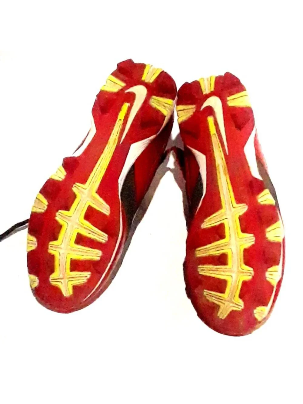Nike Apha Huarache Football Cleat 634625-016 Men 6.5 Red Black Leather